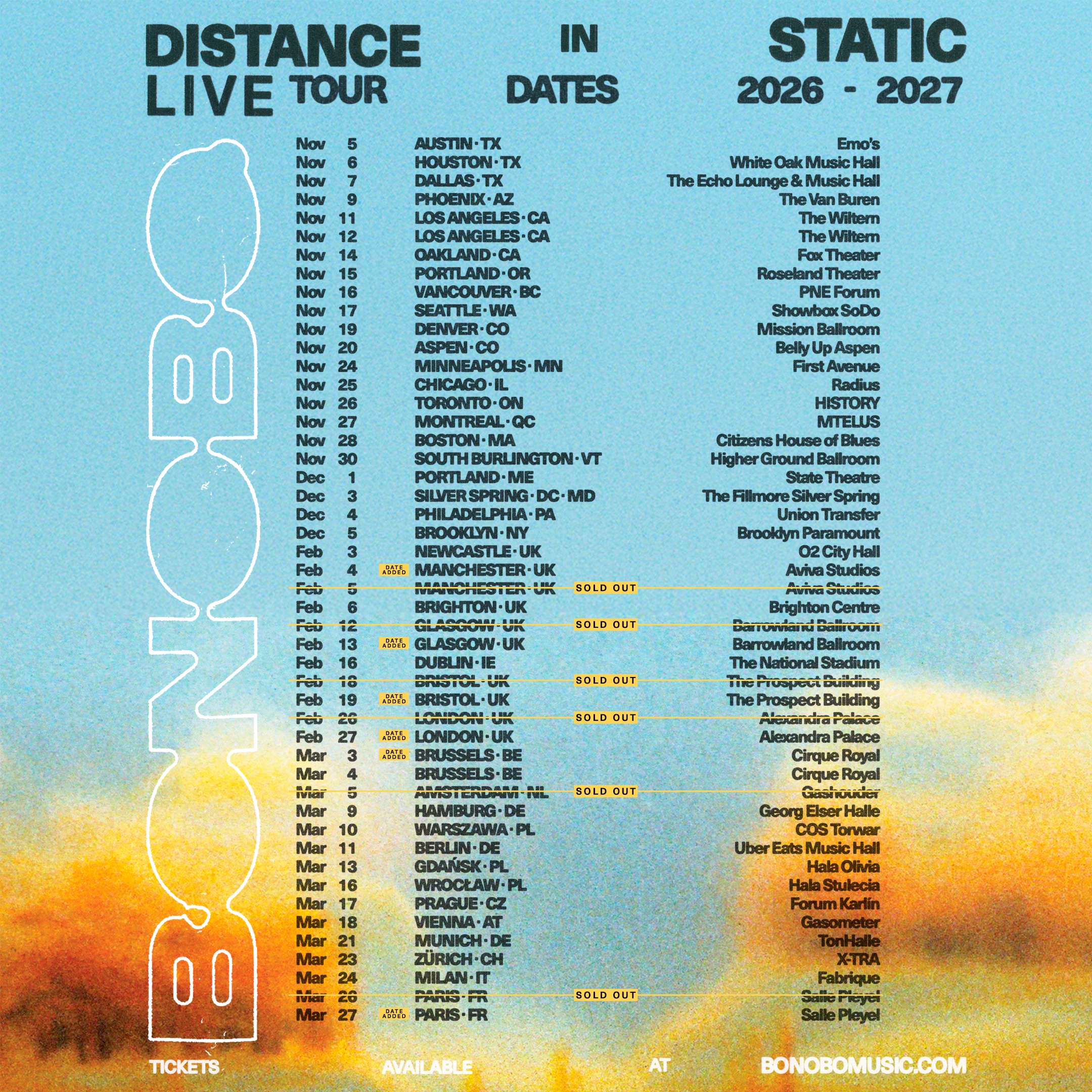 Bonobo tour poster US